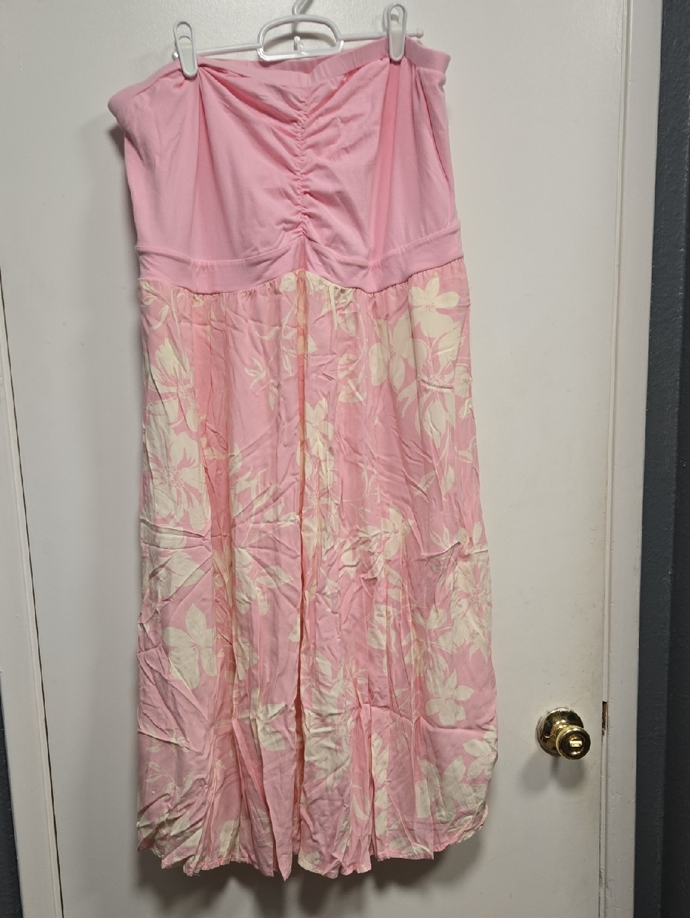 torrid Pink Ruched Strapless Dress